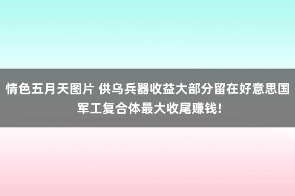情色五月天图片 供乌兵器收益大部分留在好意思国 军工复合体最大收尾赚钱!