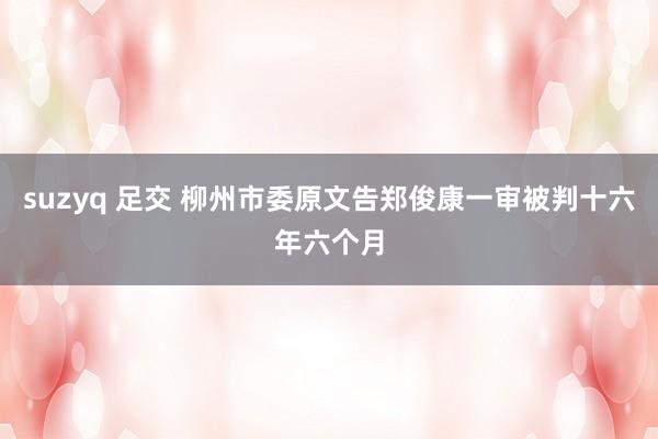 suzyq 足交 柳州市委原文告郑俊康一审被判十六年六个月