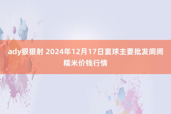 ady狠狠射 2024年12月17日寰球主要批发阛阓糯米价钱行情