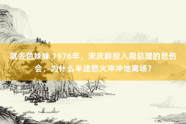 就去色妹妹 1976年，宋庆龄投入周总理的悲伤会，为什么半途怒火冲冲地离场？