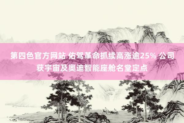 第四色官方网站 佑驾革命抓续高涨逾25% 公司获宇宙及奥迪智能座舱名堂定点