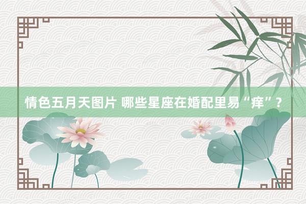 情色五月天图片 哪些星座在婚配里易“痒”？