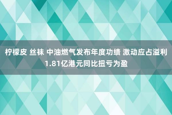 柠檬皮 丝袜 中油燃气发布年度功绩 激动应占溢利1.81亿港元同比扭亏为盈