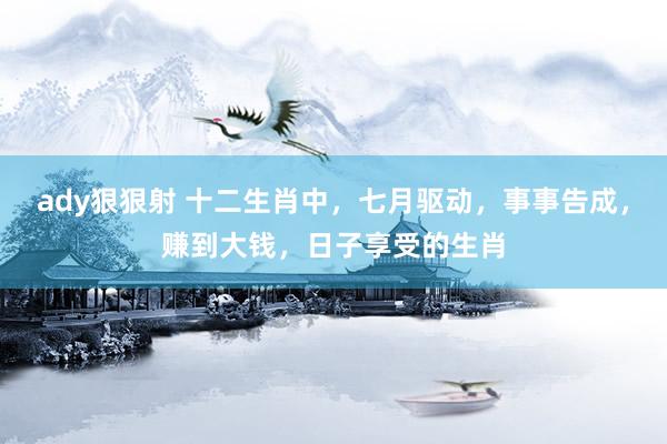ady狠狠射 十二生肖中，七月驱动，事事告成，赚到大钱，日子享受的生肖