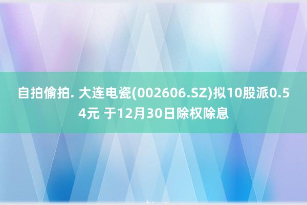 自拍偷拍. 大连电瓷(002606.SZ)拟10股派0.54元 于12月30日除权除息