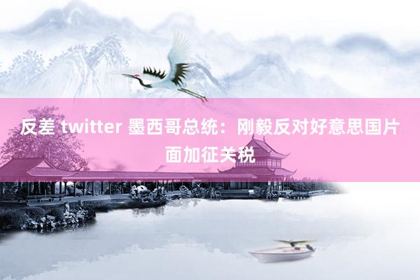 反差 twitter 墨西哥总统：刚毅反对好意思国片面加征关税