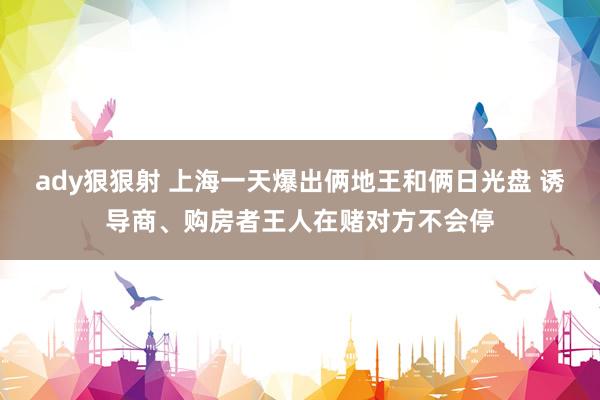 ady狠狠射 上海一天爆出俩地王和俩日光盘 诱导商、购房者王人在赌对方不会停