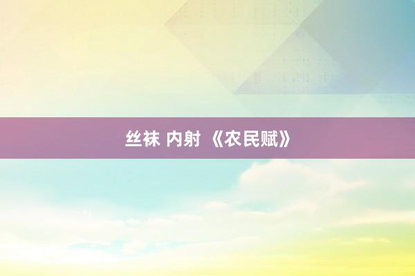 丝袜 内射 《农民赋》