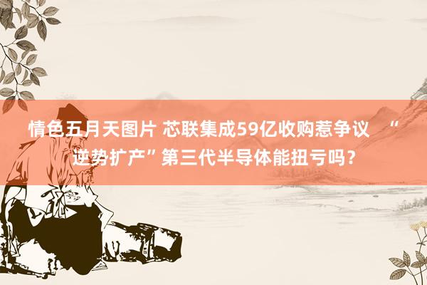 情色五月天图片 芯联集成59亿收购惹争议   “逆势扩产”第三代半导体能扭亏吗？