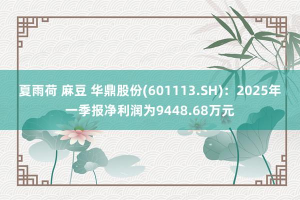 夏雨荷 麻豆 华鼎股份(601113.SH)：2025年一季报净利润为9448.68万元