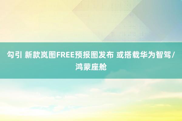 勾引 新款岚图FREE预报图发布 或搭载华为智驾/鸿蒙座舱