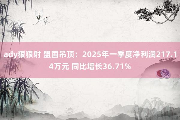 ady狠狠射 盟国吊顶：2025年一季度净利润217.14万元 同比增长36.71%