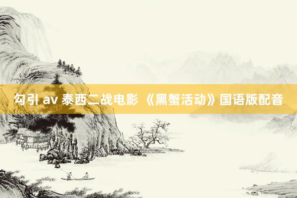 勾引 av 泰西二战电影 《黑蟹活动》国语版配音