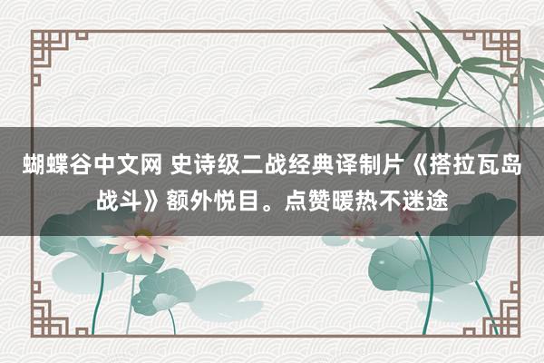 蝴蝶谷中文网 史诗级二战经典译制片《搭拉瓦岛战斗》额外悦目。点赞暖热不迷途